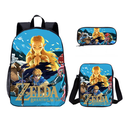 18″The Legend of Zelda Backpack School Bag+Messenger Bag+Pencil Bag - Image 10