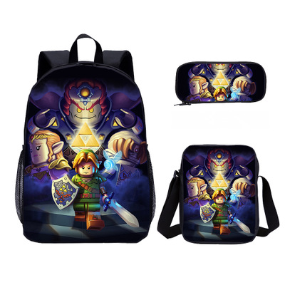18″The Legend of Zelda Backpack School Bag+Messenger Bag+Pencil Bag - Image 11