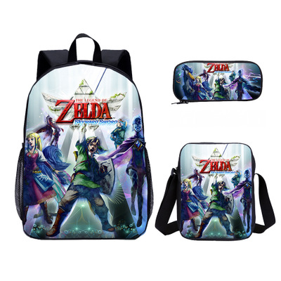 18″The Legend of Zelda Backpack School Bag+Messenger Bag+Pencil Bag - Image 12