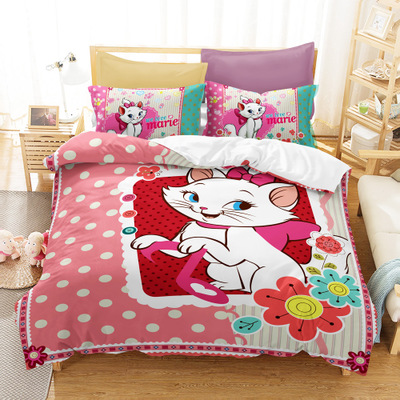 Marie Cat Comfortable Bedding Three-Piece Soft and Breathable Duvet Cover - Image 16
