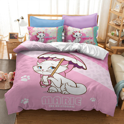 Marie Cat Comfortable Bedding Three-Piece Soft and Breathable Duvet Cover - Image 9