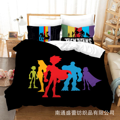 Teen Titans Go! Comfortable Bedding Three-Piece Soft and Breathable Duvet Cover