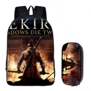 16"Sekiro: Shadows Die Twice Backpack School Bag+pencil case