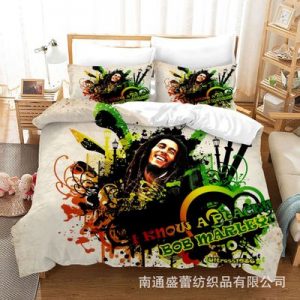 Bob Marley Comfortable Bedding Three-Piece Soft and Breathable Duvet Cover