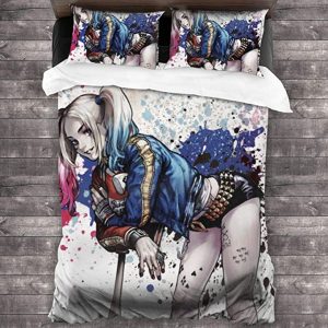 Ha-Rley Quinn Comfortable Bedding Three-Piece Soft and Breathable Duvet Cover