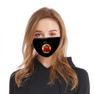 Reusable Facial Protection Cover with Among Us Pattern Washable Anti-Fog Dust-Proof Cotton Full Face Protection Masks