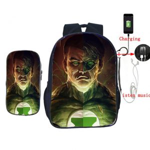 Superhero 2 Pcs/set Daily Backpack School Bags for Teens Girls Boys Laptop Mochila Women Men Casual USB Charge Travel Rucksack