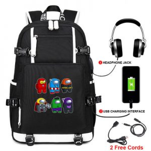 Among Us USB School Backpacks bag Teenagers Boys Girls Laptop Bags Travel Rucksack