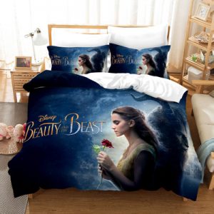 Beauty and the Beast Comfortable Bedding Three-Piece Soft and Breathable Duvet Cover
