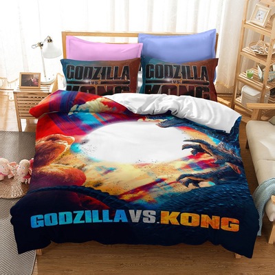 Godzilla vs Kong Comfortable Bedding Three-Piece Soft and Breathable Duvet Cover - Image 8