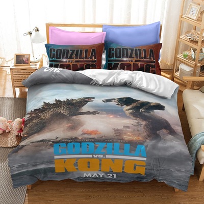 Godzilla vs Kong Comfortable Bedding Three-Piece Soft and Breathable Duvet Cover - Image 12