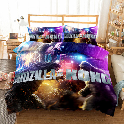 Godzilla vs Kong Comfortable Bedding Three-Piece Soft and Breathable Duvet Cover - Image 24