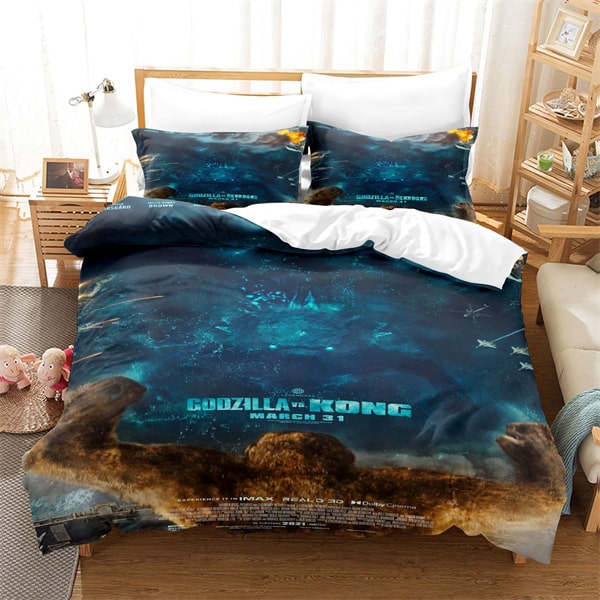 Godzilla vs Kong Comfortable Bedding Three-Piece Soft and Breathable Duvet Cover - Image 26
