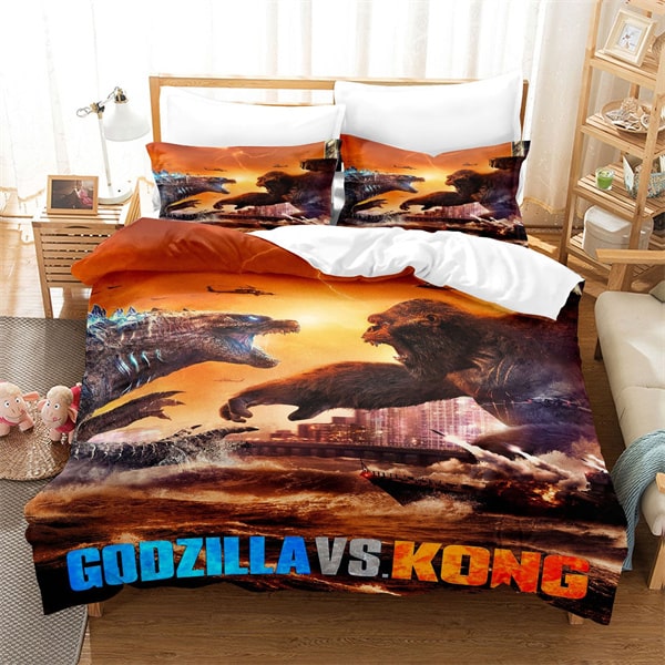 Godzilla vs Kong Comfortable Bedding Three-Piece Soft and Breathable Duvet Cover - Image 29