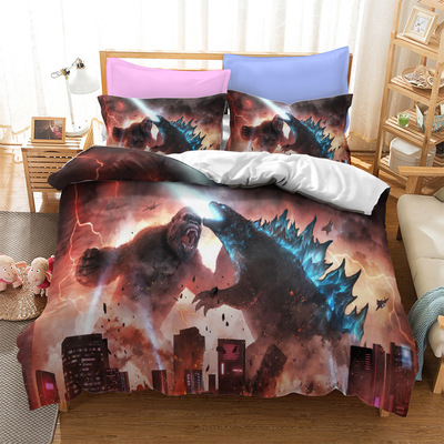 Godzilla vs Kong Comfortable Bedding Three-Piece Soft and Breathable Duvet Cover - Image 3