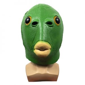 Green Fish Mask Helmet Vesion Latex Full Head Mask Cosplay Props