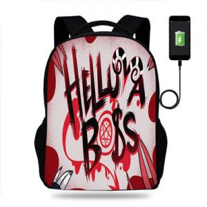 18‘’ Helluva Boss Backpack School Bag Black