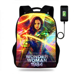 18‘’Wonder Woman 1984 Backpack School Bag Black