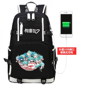 Hatsune Miku Backpack School Bag USB