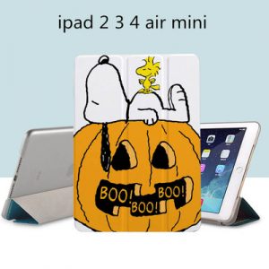 Snoopy Ipad Leather Case Advanced Pu Leather Protective Cover Automatic Wake Up and Sleep Magnetic Closure Multiple Angle Bracket