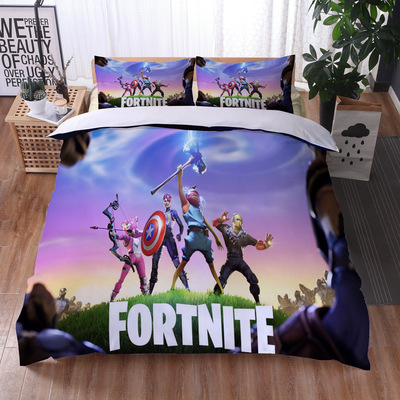 Fortnite Comfortable Bedding Three-Piece Soft and Breathable Duvet Cover - Image 37