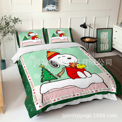 Snoopy Comfortable Bedding Three-Piece Soft and Breathable Duvet Cover - Image 7