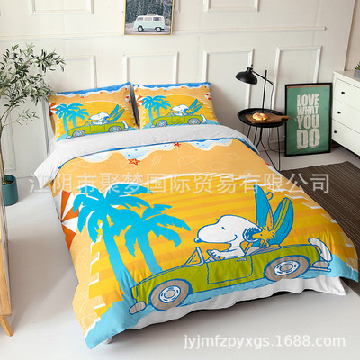 Snoopy Comfortable Bedding Three-Piece Soft and Breathable Duvet Cover - Image 18
