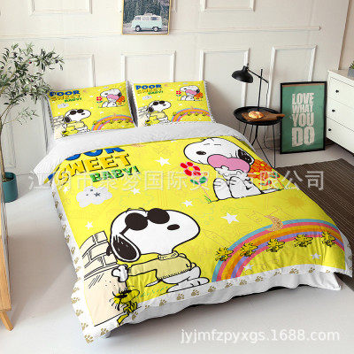 Snoopy Comfortable Bedding Three-Piece Soft and Breathable Duvet Cover - Image 20