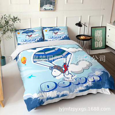 Snoopy Comfortable Bedding Three-Piece Soft and Breathable Duvet Cover - Image 22