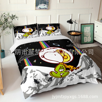 Snoopy Comfortable Bedding Three-Piece Soft and Breathable Duvet Cover - Image 8