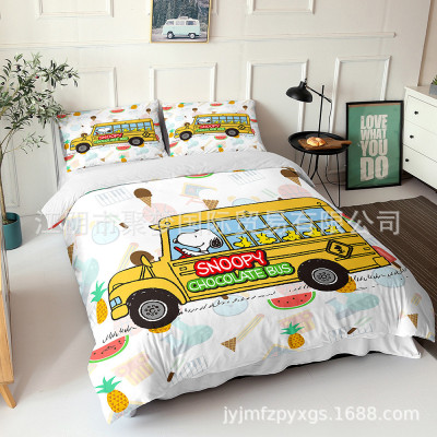 Snoopy Comfortable Bedding Three-Piece Soft and Breathable Duvet Cover - Image 10