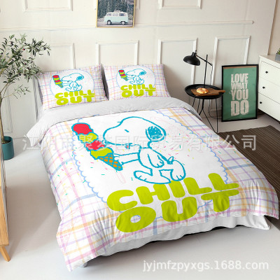 Snoopy Comfortable Bedding Three-Piece Soft and Breathable Duvet Cover - Image 12