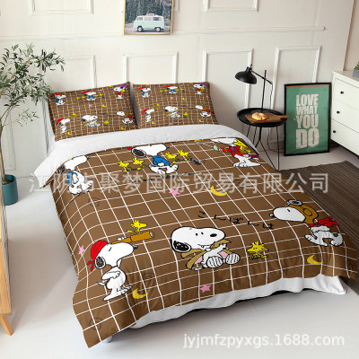 Snoopy Comfortable Bedding Three-Piece Soft and Breathable Duvet Cover - Image 14