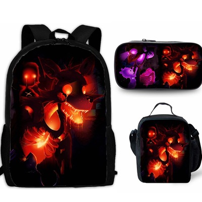 18″Five Nights at Freddy's Backpack School Bag+Lunch Bag+Pencil Bag