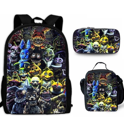 18″Five Nights at Freddy's Backpack School Bag+Lunch Bag+Pencil Bag - Image 2