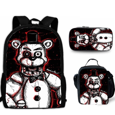 18″Five Nights at Freddy's Backpack School Bag+Lunch Bag+Pencil Bag - Image 3