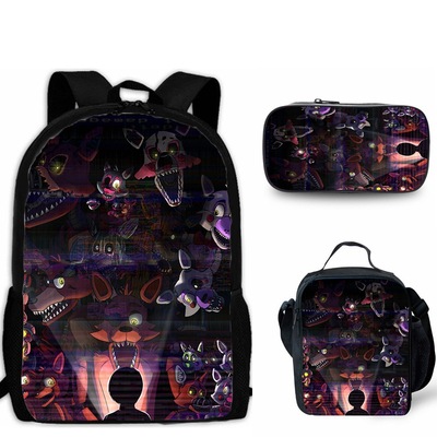 18″Five Nights at Freddy's Backpack School Bag+Lunch Bag+Pencil Bag - Image 5