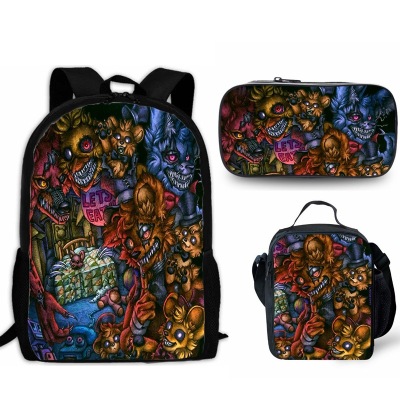 18″Five Nights at Freddy's Backpack School Bag+Lunch Bag+Pencil Bag - Image 7