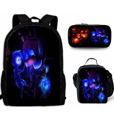 18″Five Nights at Freddy's Backpack School Bag+Lunch Bag+Pencil Bag - Image 8
