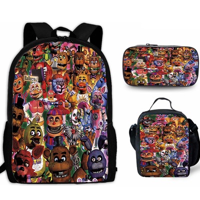 18″Five Nights at Freddy's Backpack School Bag+Lunch Bag+Pencil Bag - Image 12