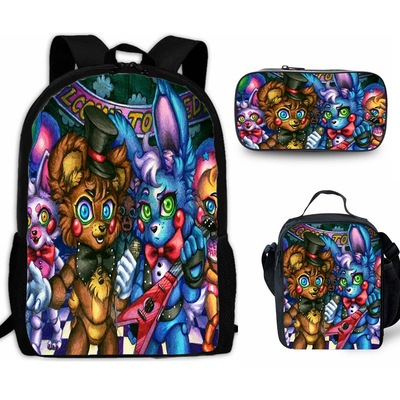 18″Five Nights at Freddy's Backpack School Bag+Lunch Bag+Pencil Bag - Image 13