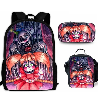 18″Five Nights at Freddy's Backpack School Bag+Lunch Bag+Pencil Bag - Image 14