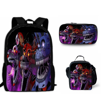 18″Five Nights at Freddy's Backpack School Bag+Lunch Bag+Pencil Bag - Image 15