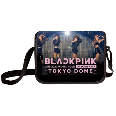 Black pink shoulder bag primary and middle school students messenger bag children's make-up bag