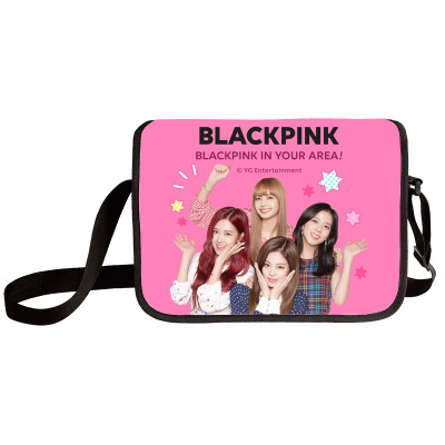 Black pink shoulder bag primary and middle school students messenger bag children's make-up bag - Image 5
