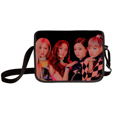 Black pink shoulder bag primary and middle school students messenger bag children's make-up bag - Image 32