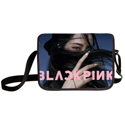 Black pink shoulder bag primary and middle school students messenger bag children's make-up bag - Image 33