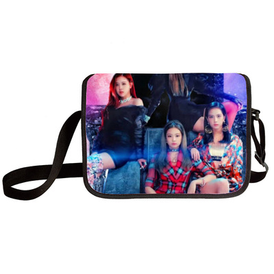 Black pink shoulder bag primary and middle school students messenger bag children's make-up bag - Image 34