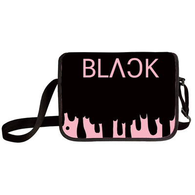 Black pink shoulder bag primary and middle school students messenger bag children's make-up bag - Image 35
