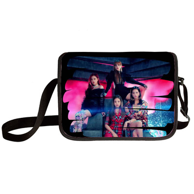 Black pink shoulder bag primary and middle school students messenger bag children's make-up bag - Image 36